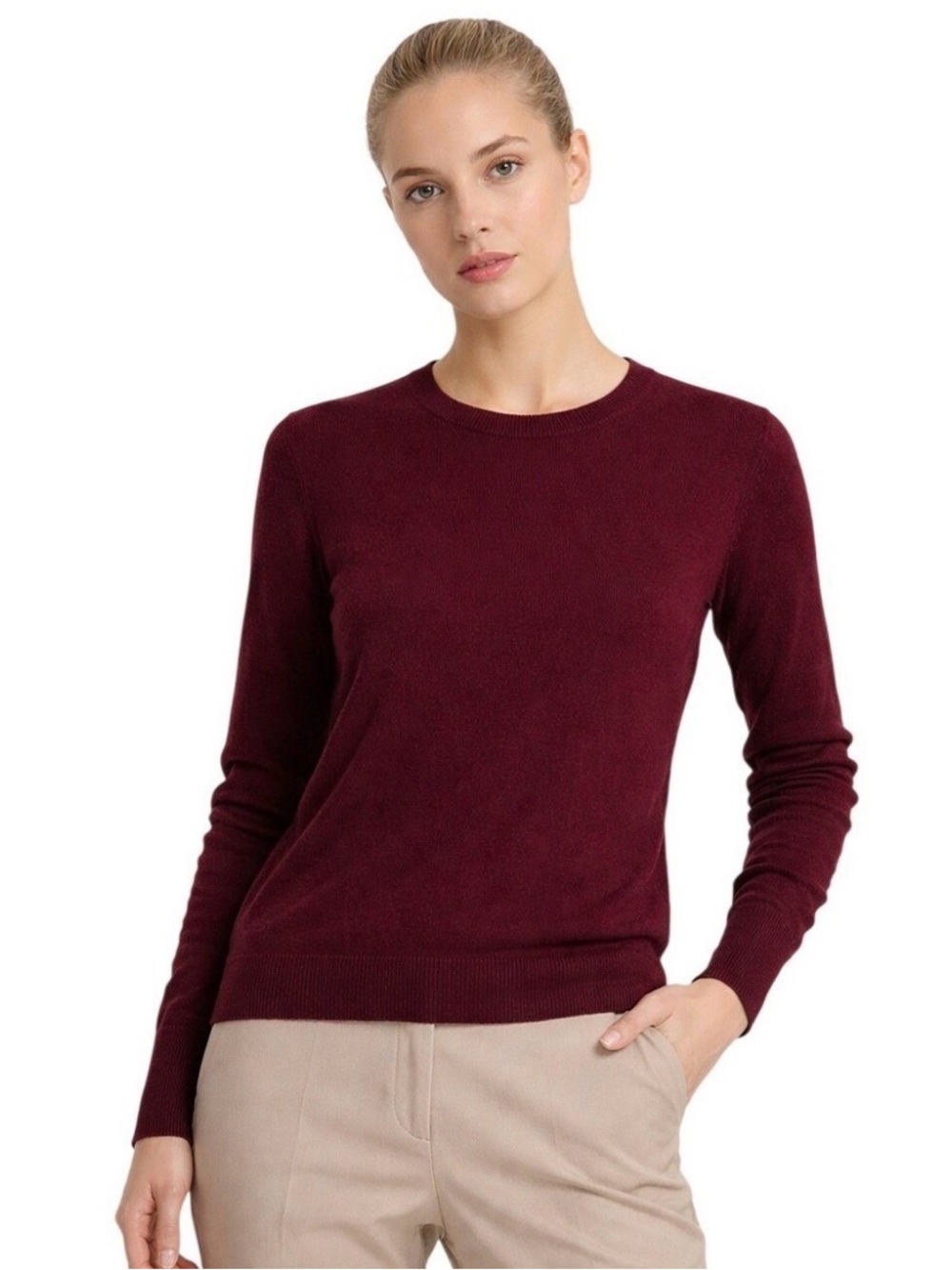 Antonio Melani 100% Cashmere Crewneck Sweater XS Luxurious Pullover Old Money